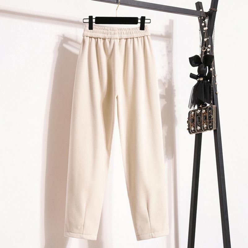 Pantaloni a Colore Unito Caldi
