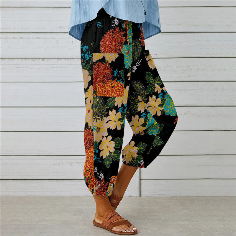 【Cotone e Lino】Pantaloni Stampati Vintage