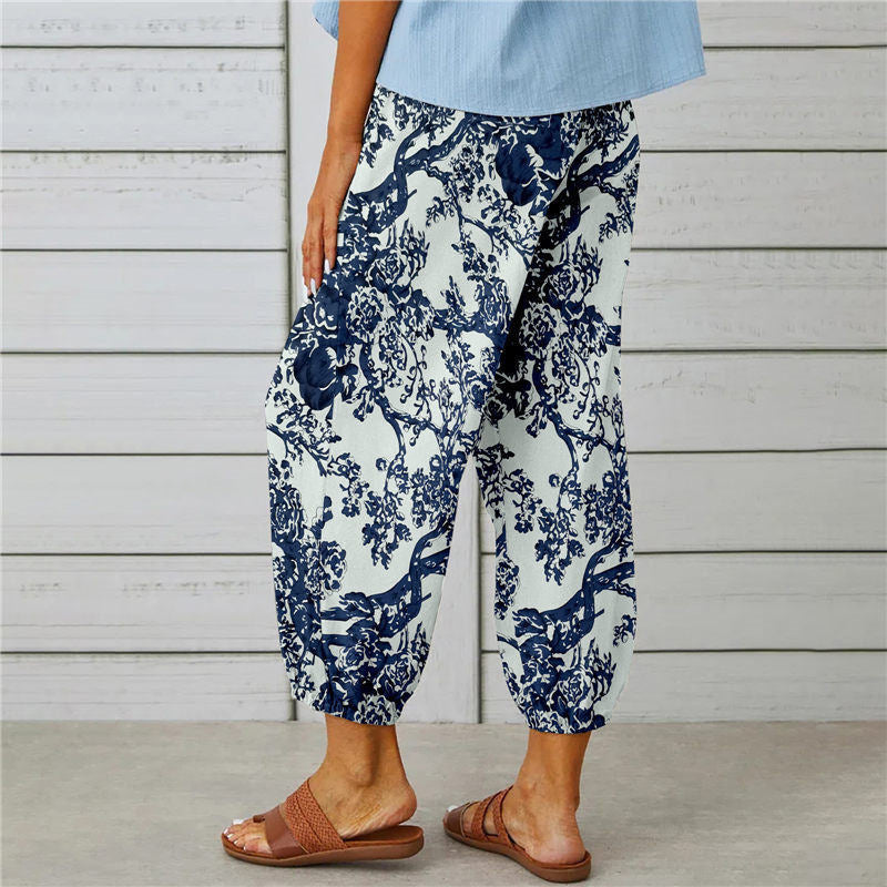 【Cotone e Lino】Pantaloni Stampati Vintage