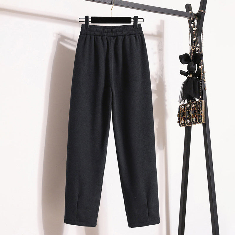 Pantaloni a Colore Unito Caldi