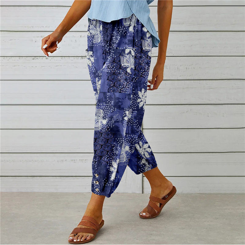 【Cotone e Lino】Pantaloni Stampati Vintage