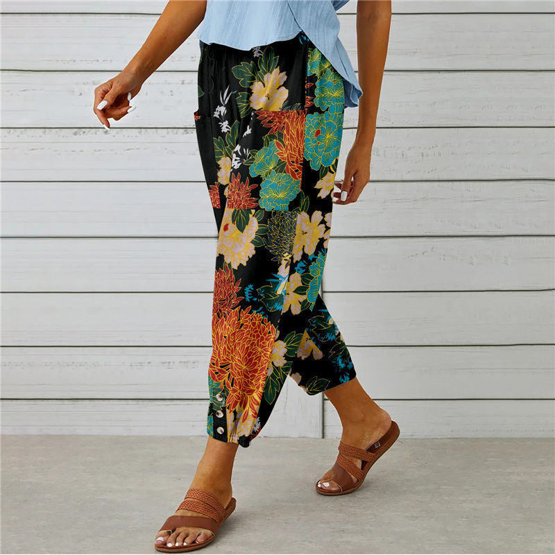 【Cotone e Lino】Pantaloni Stampati Vintage