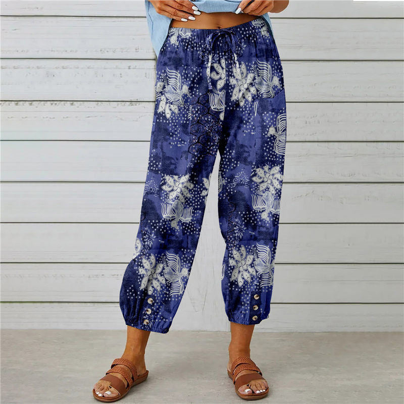 【Cotone e Lino】Pantaloni Stampati Vintage