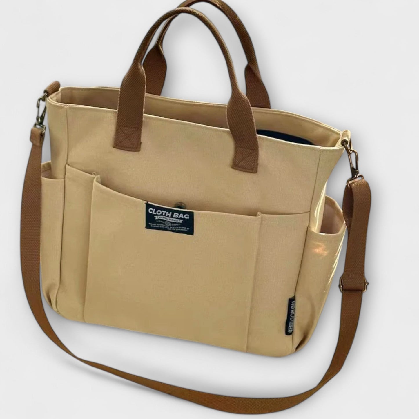 Borsa a Spalla in Tela con Tracolla Regolabile - Spaziosa e Resistente per Lavoro o Scuola