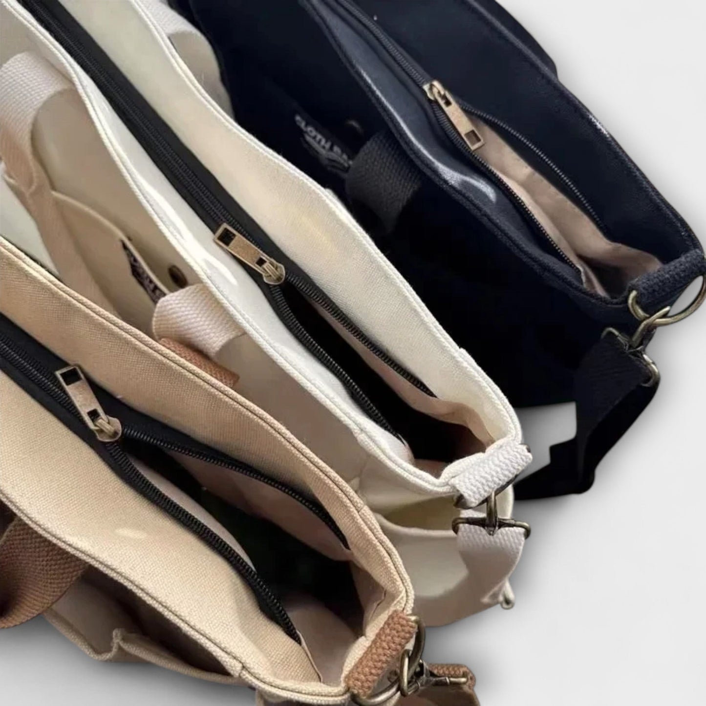 Borsa a Spalla in Tela con Tracolla Regolabile - Spaziosa e Resistente per Lavoro o Scuola