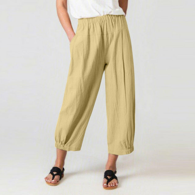 Pantaloni Harem a Vita Alta