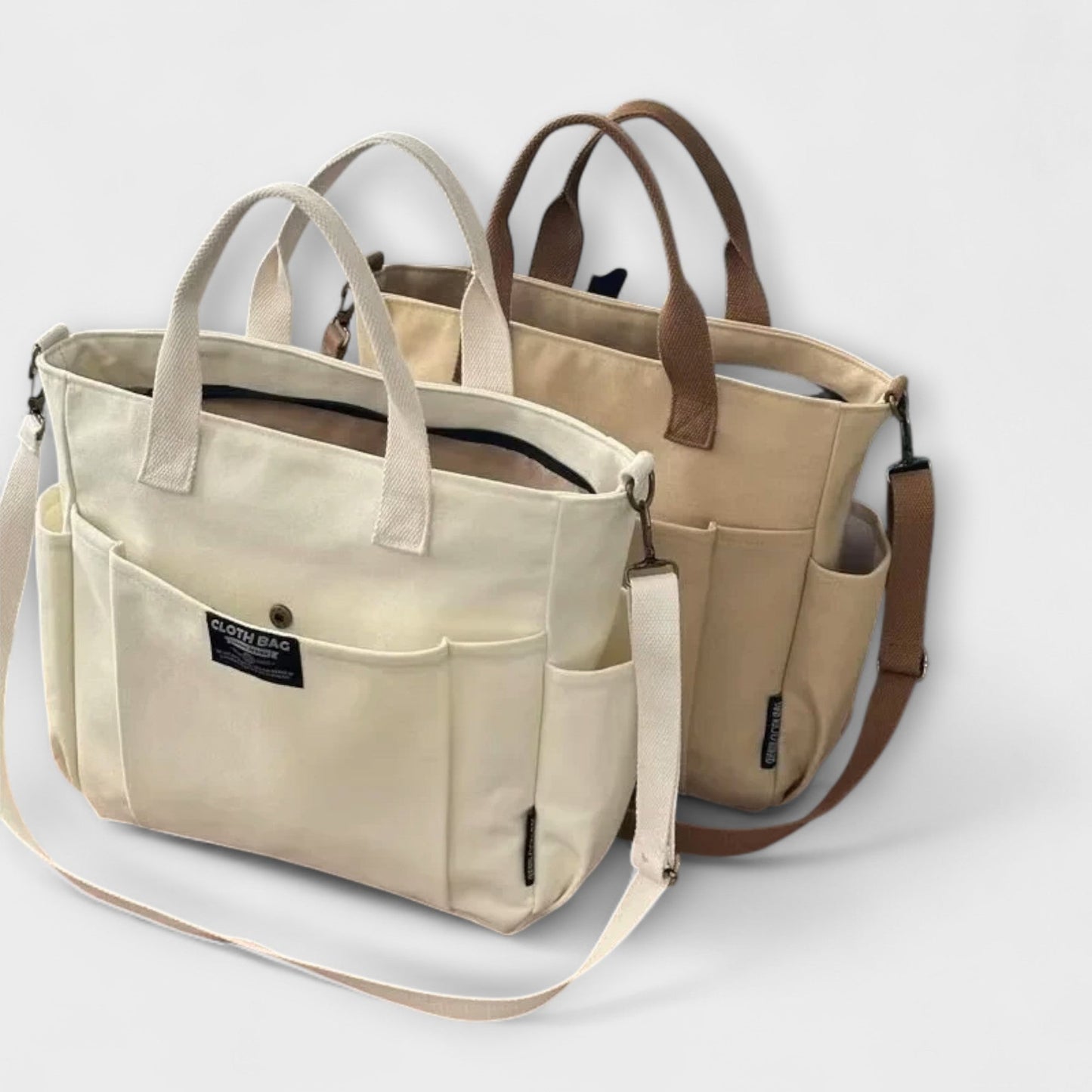 Borsa a Spalla in Tela con Tracolla Regolabile - Spaziosa e Resistente per Lavoro o Scuola