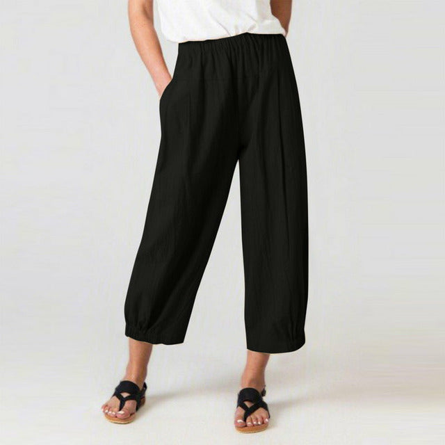 Pantaloni Harem a Vita Alta