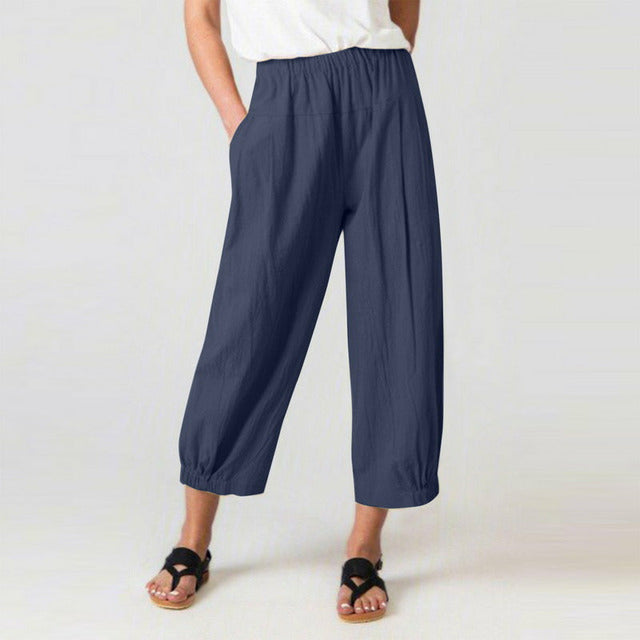 Pantaloni Harem a Vita Alta