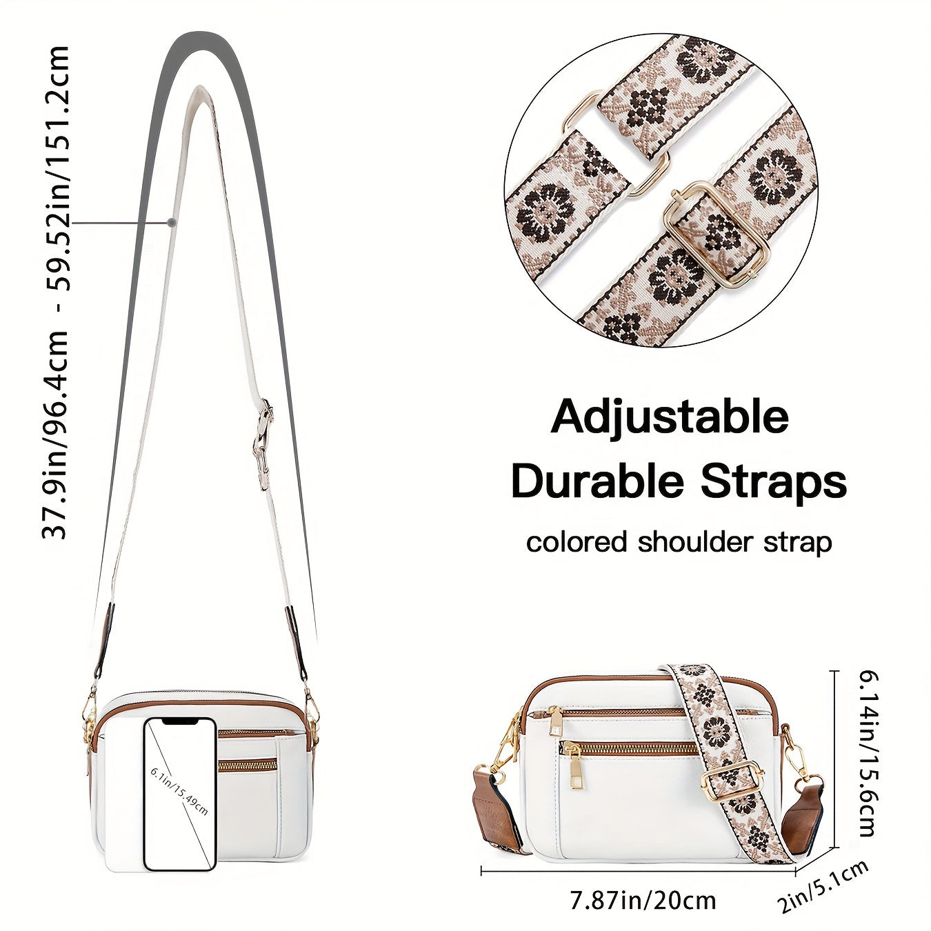 Borsa a Tracolla in Pelle Vegana Aurellia, Stile Retro con Cinghia Boho Regolabile, Ampio Spazio per Essenziali