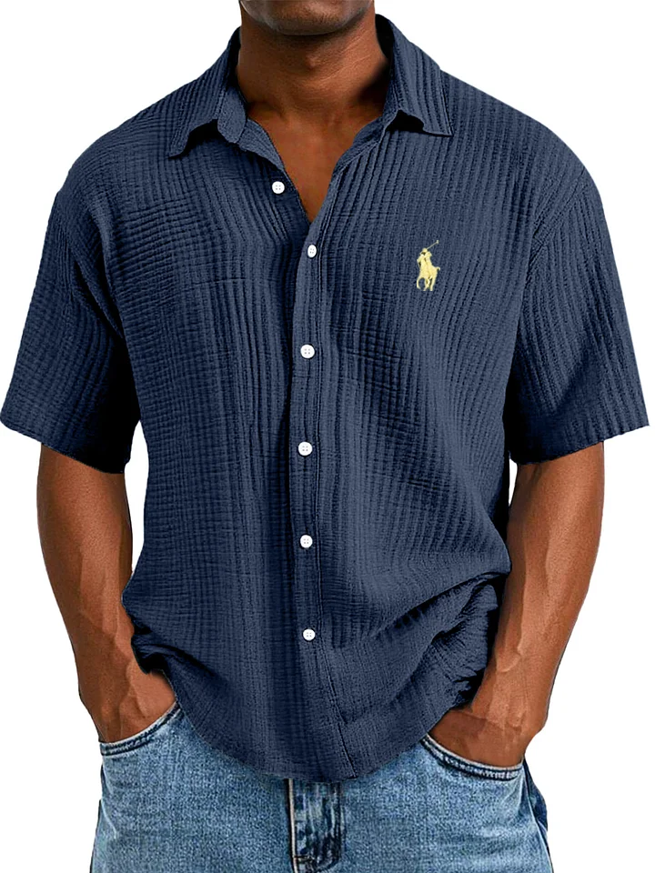 Camicia Estiva Casual, Larga e Confortevole a Maniche Corte per Uomini