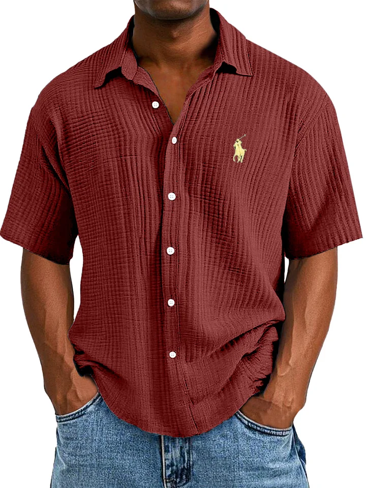 Camicia Estiva Casual, Larga e Confortevole a Maniche Corte per Uomini