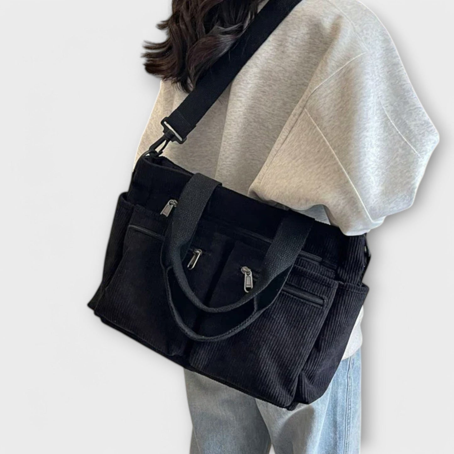Borsa Aurellia - Materiale in corda leggero e resistente all'acqua, spaziosa con scomparto con zip, ideale per lavoro o viaggio