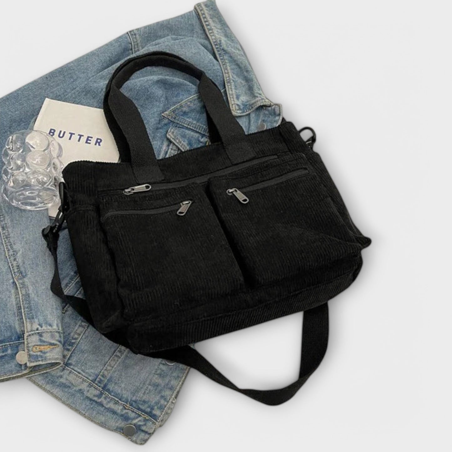Borsa Aurellia - Materiale in corda leggero e resistente all'acqua, spaziosa con scomparto con zip, ideale per lavoro o viaggio