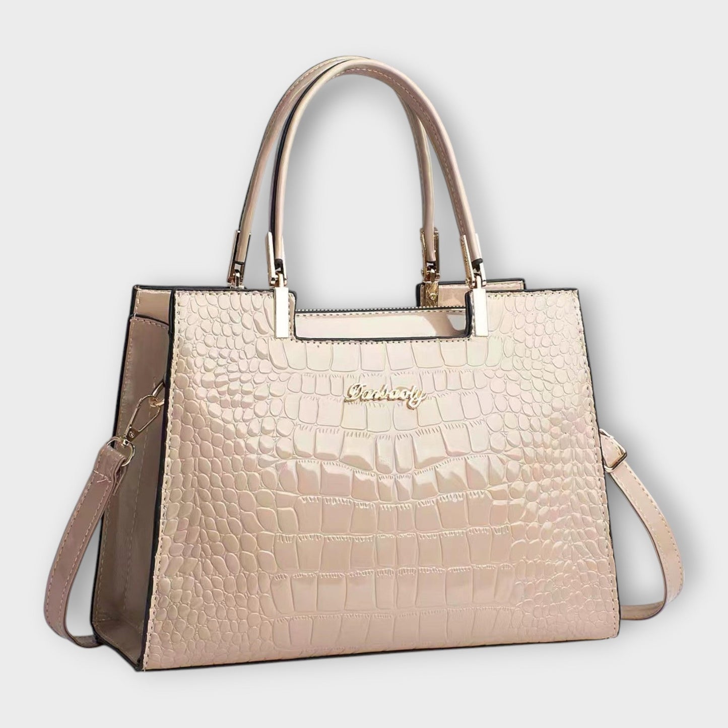 Aurellia - Borsa in PU Lucido con Motivo Coccodrillo, Design Elegante e Spazioso per Ogni Occasione