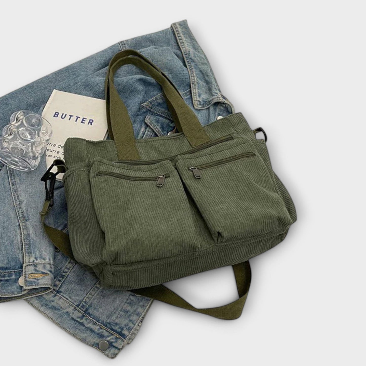 Borsa Aurellia - Materiale in corda leggero e resistente all'acqua, spaziosa con scomparto con zip, ideale per lavoro o viaggio