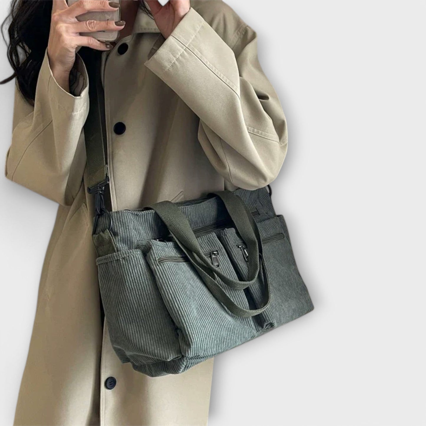Borsa Aurellia - Materiale in corda leggero e resistente all'acqua, spaziosa con scomparto con zip, ideale per lavoro o viaggio