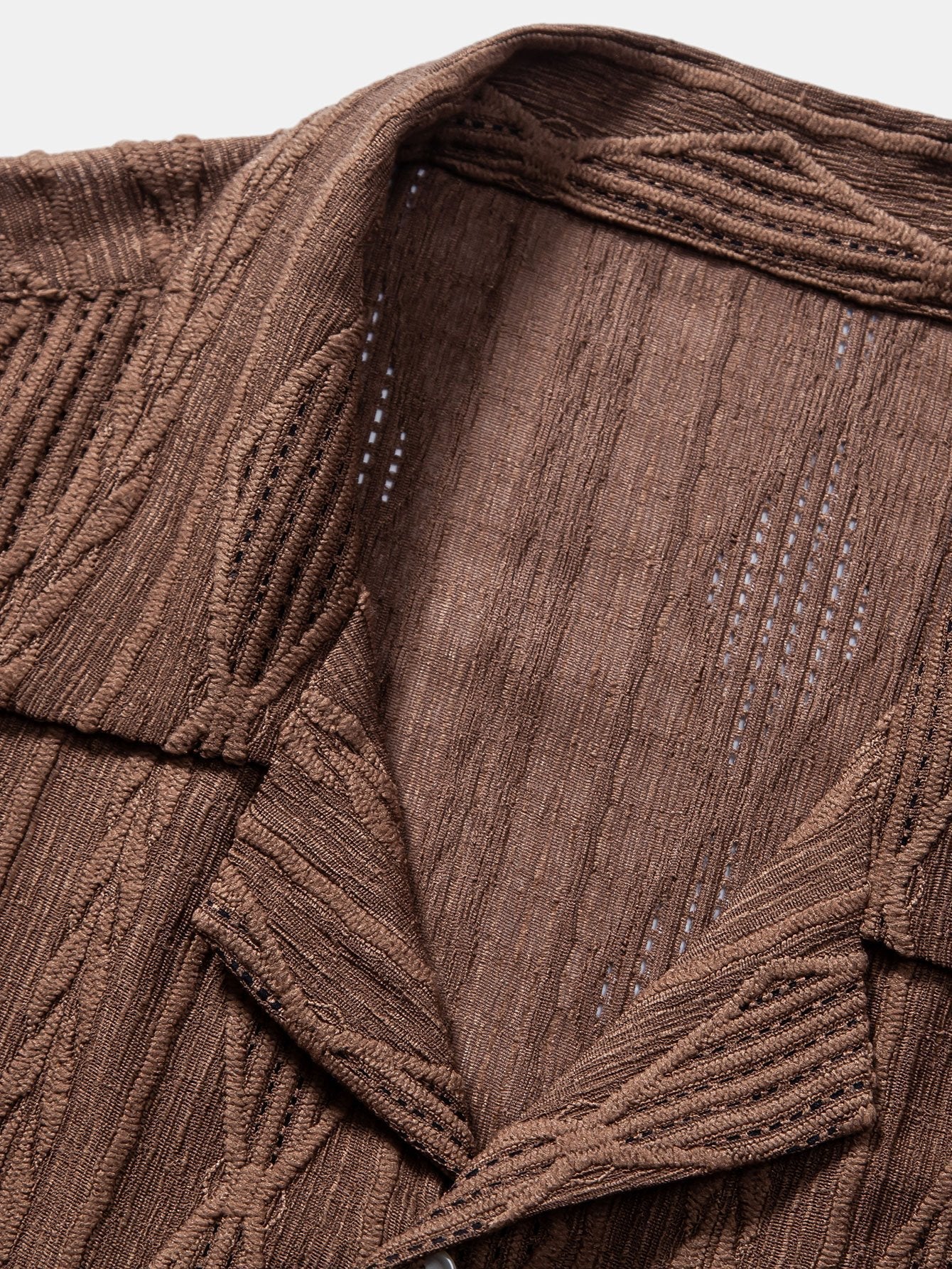 Camicia Jacquard Geometrica Cubana & Pantaloni in Lino a Gamba Dritta