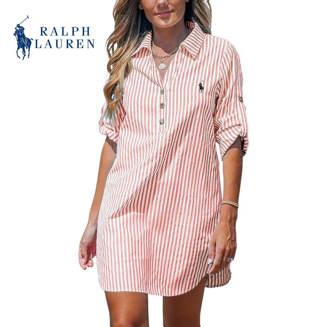 RL - Vestito Camicia a Righe da Donna