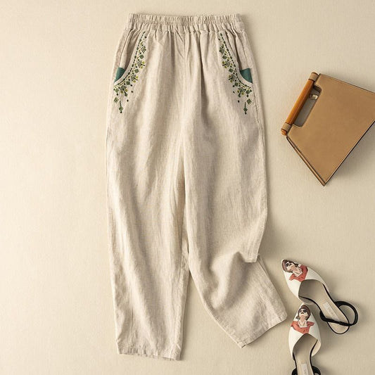 【Cotone e Lino】Pantaloni Casual Vintage