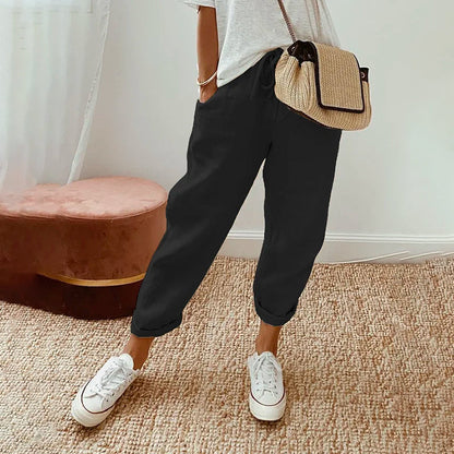 【Cotone e Lino】Pantaloni Comodi per il Tempo Libero
