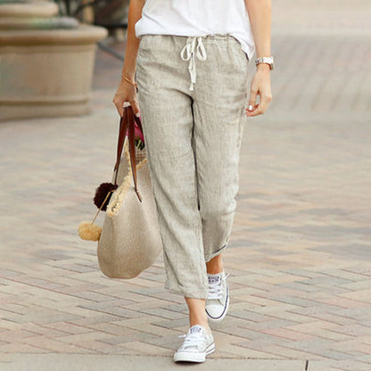 【Cotone e Lino】Pantaloni Casual Dritti