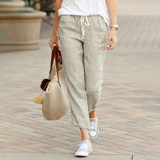 【Cotone e Lino】Pantaloni Casual Dritti
