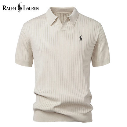 Polo Tricot RL™ con Collo a V e Strisce