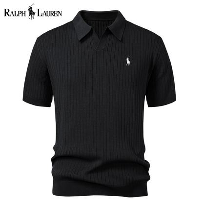 Polo Tricot RL™ con Collo a V e Strisce