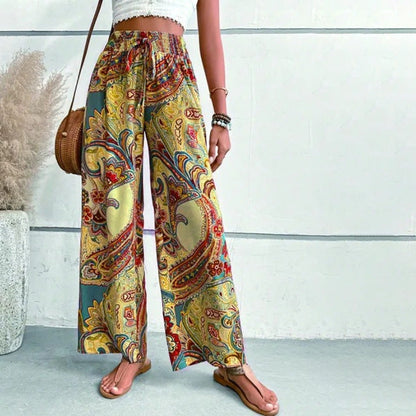 Pantaloni Casual con Stampa Etnica