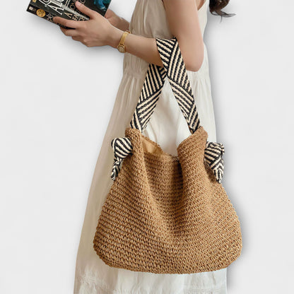 Suzu - Borsa Tote Boho Sierra, Intrecciata a Mano, Cinghie Comode, Chiusura Magnetica Sicura, Capacità Versatile