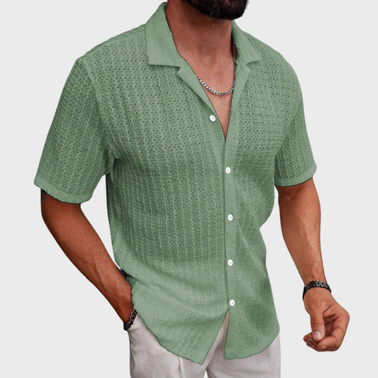 Camicia a Maglia Testurizzata Breeze Haven Hills