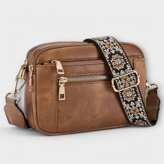 Borsa a Tracolla in Pelle Vegana Aurellia, Stile Retro con Cinghia Boho Regolabile, Ampio Spazio per Essenziali