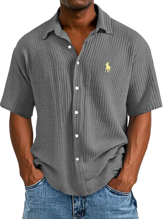 Camicia Estiva Casual, Larga e Confortevole a Maniche Corte per Uomini