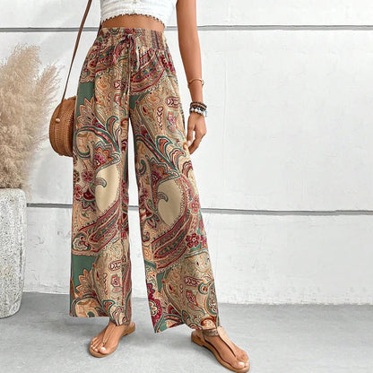 Pantaloni Casual con Stampa Etnica