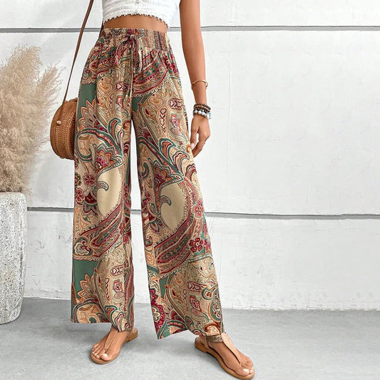 Pantaloni Casual con Stampa Etnica