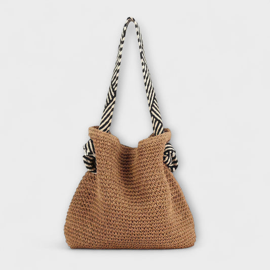 Suzu - Borsa Tote Boho Sierra, Intrecciata a Mano, Cinghie Comode, Chiusura Magnetica Sicura, Capacità Versatile