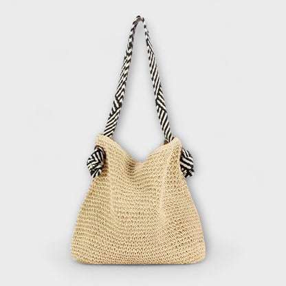 Suzu - Borsa Tote Boho Sierra, Intrecciata a Mano, Cinghie Comode, Chiusura Magnetica Sicura, Capacità Versatile