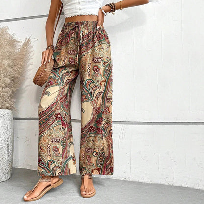 Pantaloni Casual con Stampa Etnica