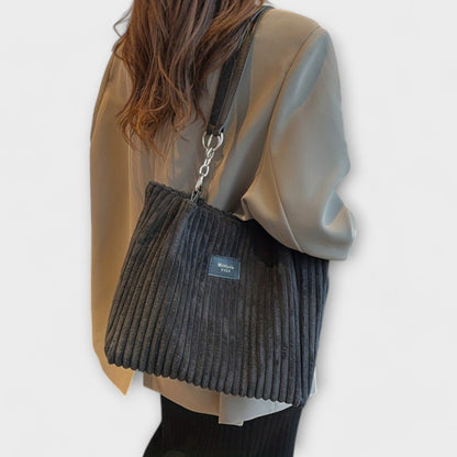 Borsa a Spalla Aurellia in Cordino Morbido - Tracolla Regolabile, Design Spazioso, Khaki