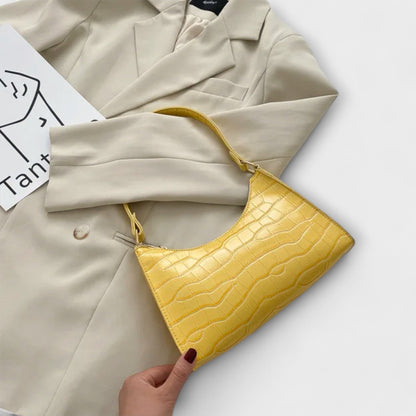 Aurellia. - Borsa in Pelle Lucida Spaziosa ed Elegante per Uso Quotidiano