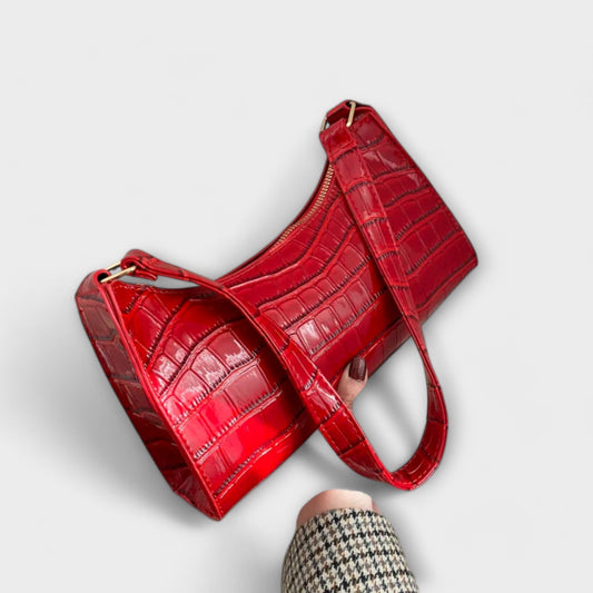 Aurellia. - Borsa in Pelle Lucida Spaziosa ed Elegante per Uso Quotidiano