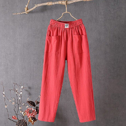 【Cotone e Lino】Pantaloni Casual Semplici