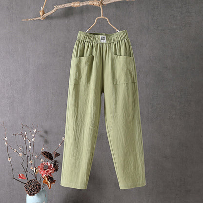 【Cotone e Lino】Pantaloni Casual Semplici