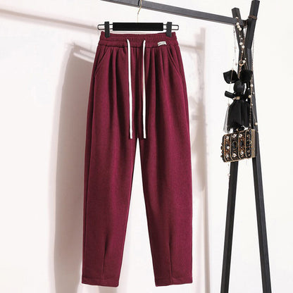 Pantaloni a Colore Unito Caldi