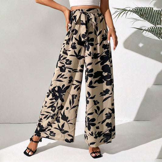 Pantaloni Vintage con Stampa Floreale