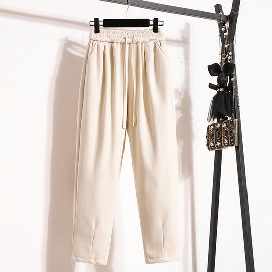 Pantaloni a Colore Unito Caldi