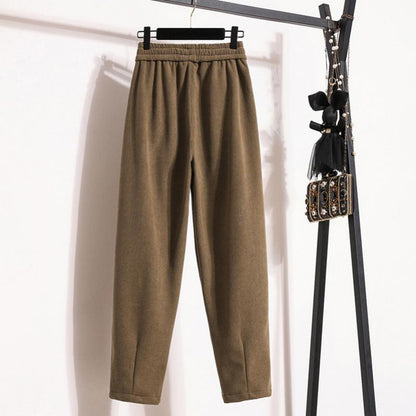 Pantaloni a Colore Unito Caldi