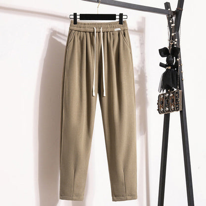 Pantaloni a Colore Unito Caldi