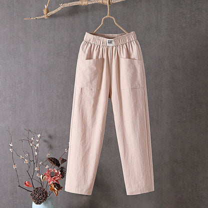 【Cotone e Lino】Pantaloni Casual Semplici